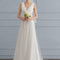 Robe Nuptiale Vaporeuse Élégante Col V