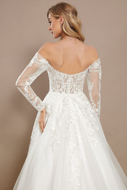 Robe Nuptiale Romantique À Manches Transparentes - gallery 4