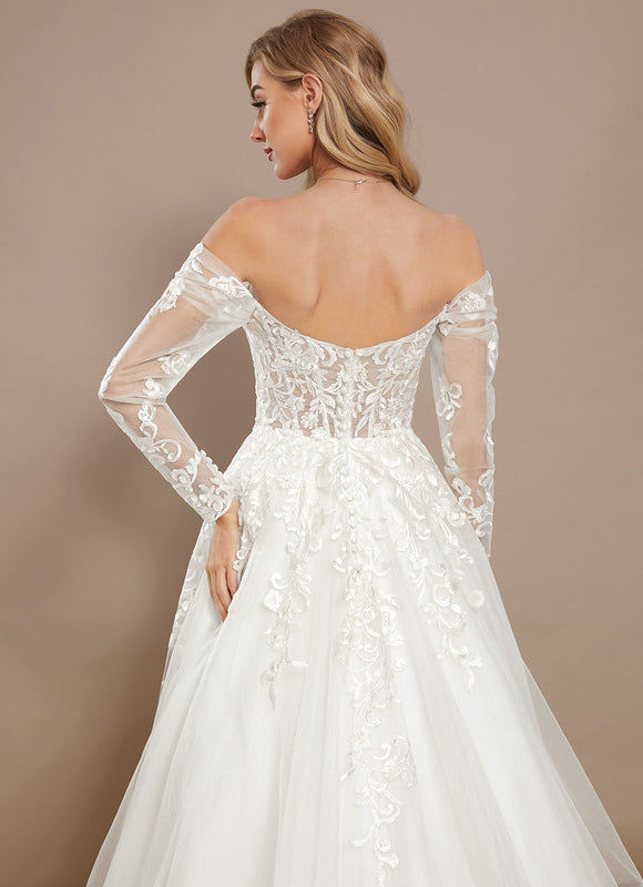 Robe Nuptiale Romantique À Manches Transparentes - gallery 4