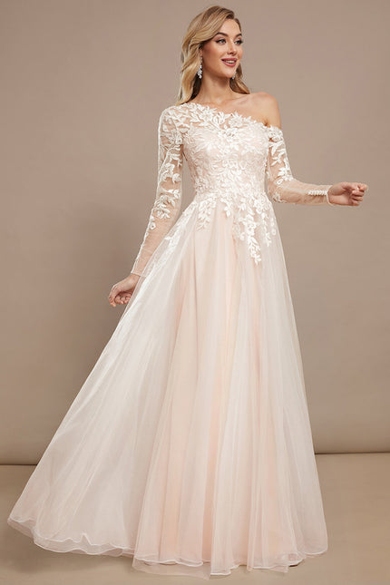 Robe Nuptiale Asymétrique En Tulle - gallery 3