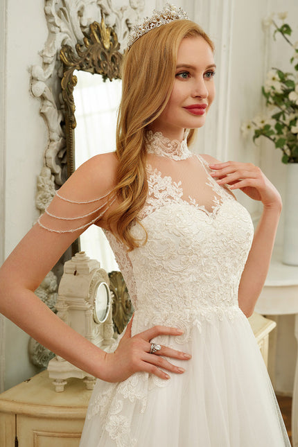 Robe Nuptiale Col Montant Romantique - gallery 3