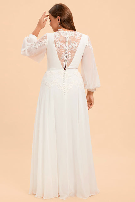 Robe Nuptiale Vaporeuse Élégante Col V - gallery 9