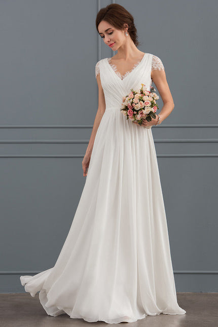 Robe Nuptiale Fluide À Dentelle Raffinée - gallery 3