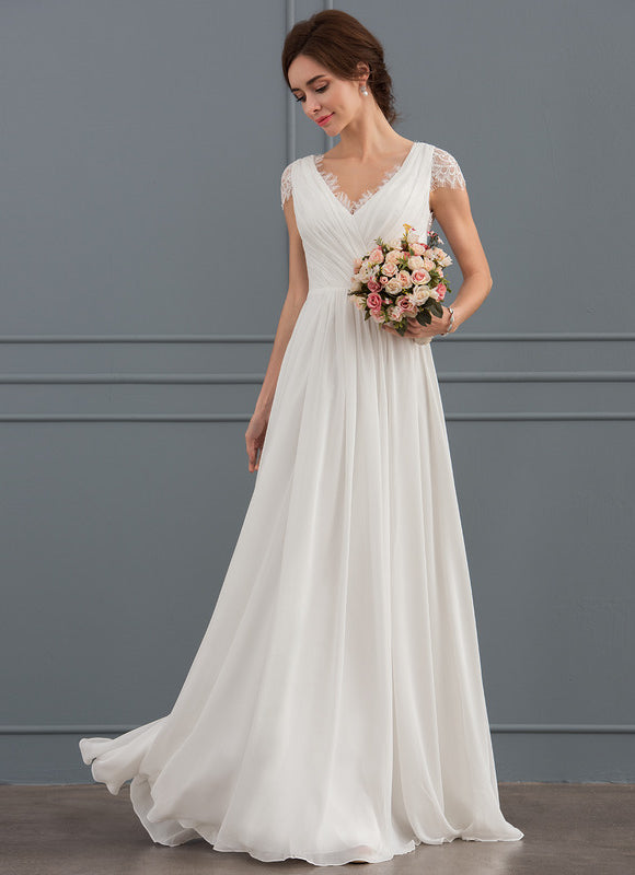 Robe Nuptiale Fluide À Dentelle Raffinée - gallery 3