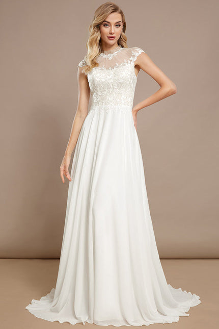 Robe Nuptiale Col Montant Romantique - gallery 1