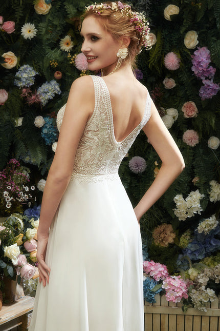 Robe De Mariée Fluide À Manches. - gallery 2