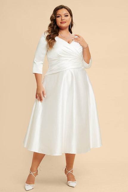 Robe Nuptiale Satinée Élégante Col V - gallery 6