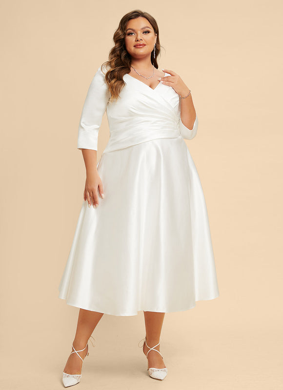 Robe Nuptiale Satinée Élégante Col V - gallery 6