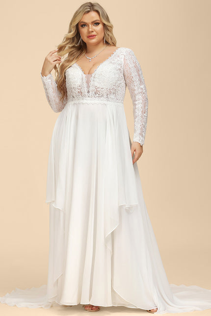Robe Nuptiale Vaporeuse À Dentelle - gallery 9