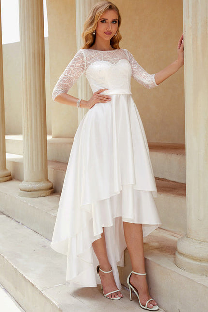 Robe Nuptiale Satinée À Volants. - gallery 5