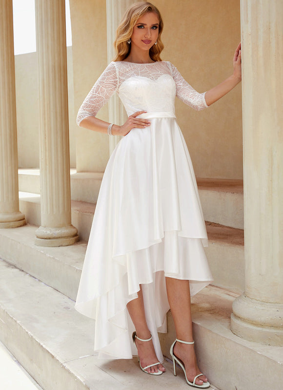 Robe Nuptiale Satinée À Volants. - gallery 5