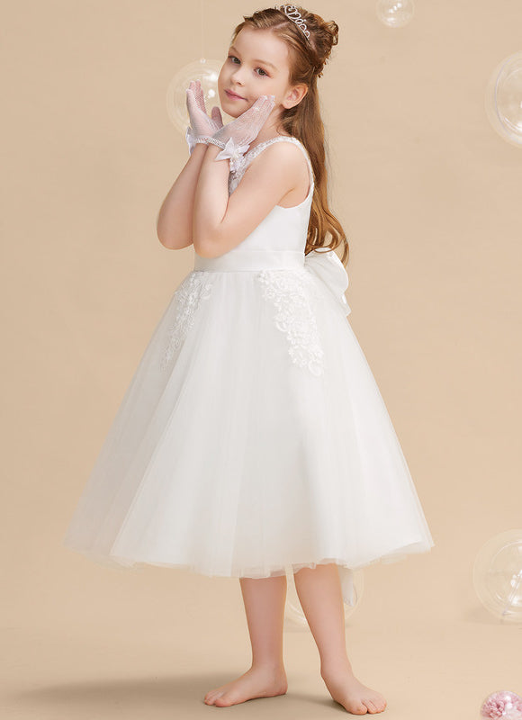 Robe Enfant Élégante À Nœud Satin - gallery 4