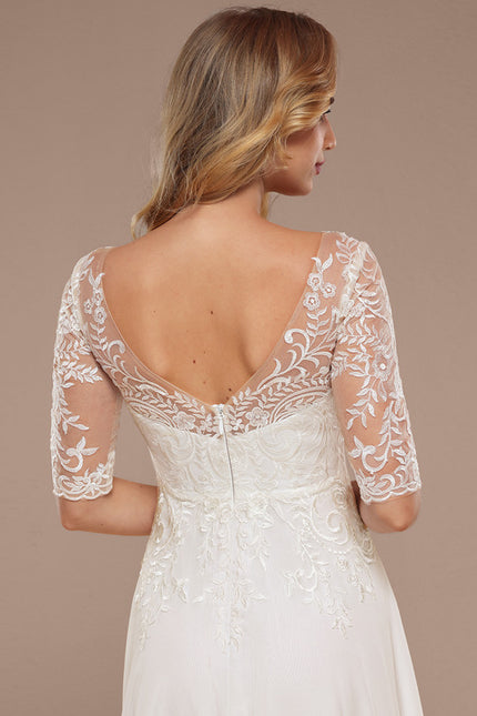Robe De Mariée Avec Manches Courtes - gallery 3