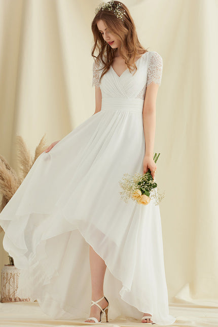 Robe Nuptiale Fluide À Dentelle - gallery 3