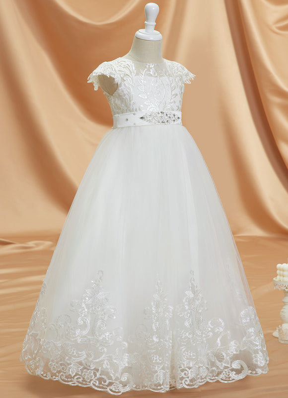 Robe Enfant Mariage Tulle Brodé - gallery 4