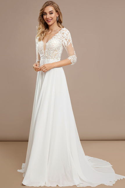 Robe Nuptiale Vaporeuse À Manches. - gallery 2