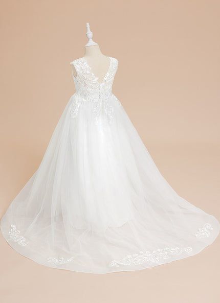 Robe Enfant Nuptiale En Tulle Délicat