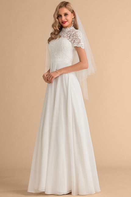 Robe Nuptiale Col Montant Romantique - gallery 2