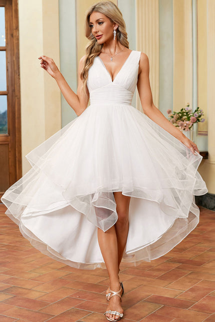 Robe Nuptiale Tulle Asymétrique Élégante