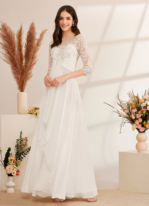Robe De Mariée Fluide À Volants - gallery 4