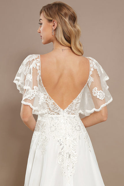 Robe Nuptiale Romantique À Manches Légères - gallery 4