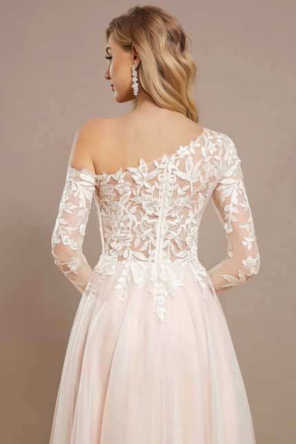 Robe Nuptiale Asymétrique En Tulle - gallery 5