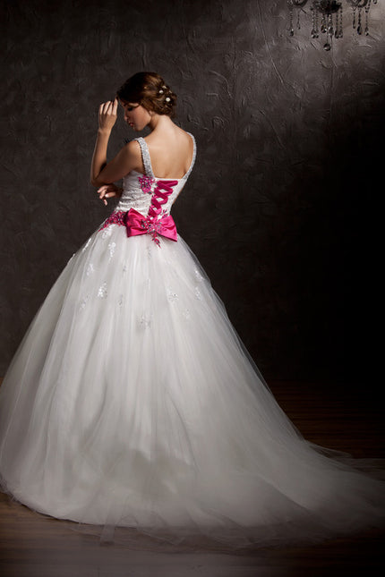 Robe Nuptiale Éclatante En Tulle - gallery 1