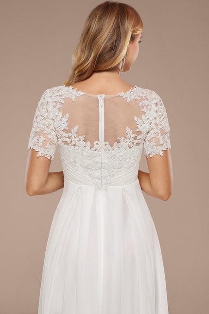 Robe Nuptiale Fluide À Manches Courtes - gallery 4