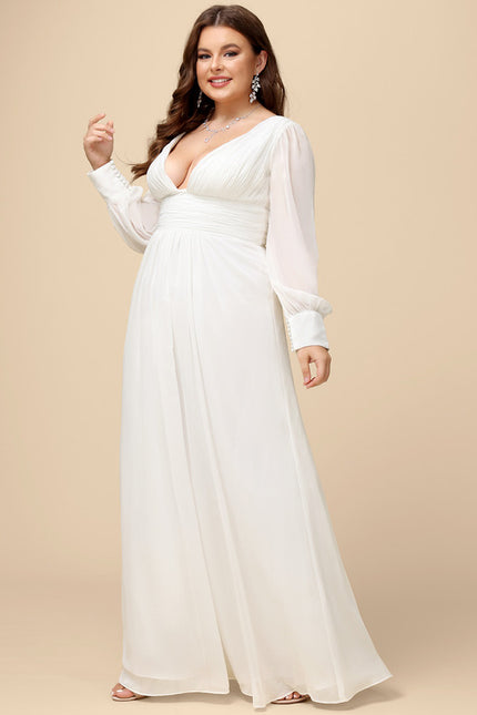 Robe Nuptiale Fluide À Manches Bouffantes - gallery 7