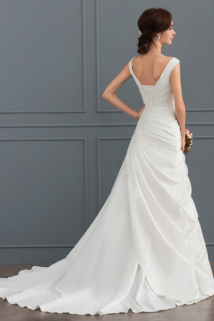 Robe Nuptiale Satinée À Drapés Élégants - gallery 4